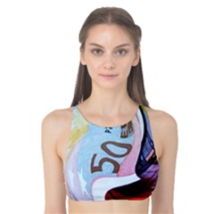 Abstract Currency Background Tank Bikini Top