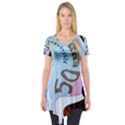 Abstract Currency Background Short Sleeve Tunic  View1