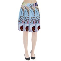 Abstract Currency Background Pleated Skirt