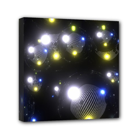 Abstract Dark Spheres Psy Trance Mini Canvas 6  X 6  by Amaryn4rt