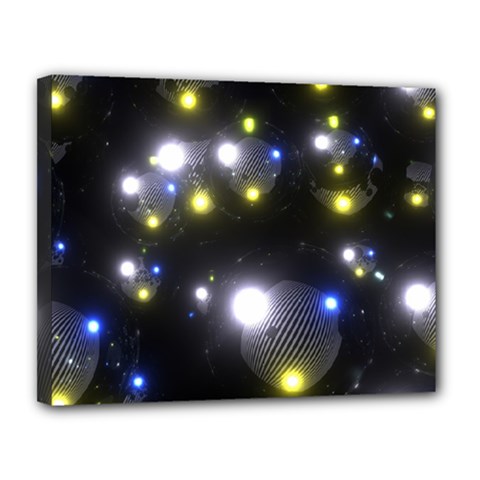 Abstract Dark Spheres Psy Trance Canvas 14  X 11  by Amaryn4rt