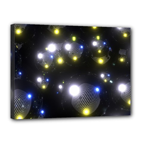 Abstract Dark Spheres Psy Trance Canvas 16  X 12  by Amaryn4rt