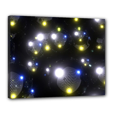 Abstract Dark Spheres Psy Trance Canvas 20  X 16  by Amaryn4rt