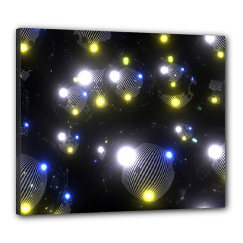 Abstract Dark Spheres Psy Trance Canvas 24  X 20  by Amaryn4rt