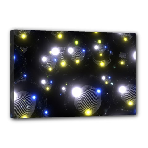 Abstract Dark Spheres Psy Trance Canvas 18  X 12  by Amaryn4rt