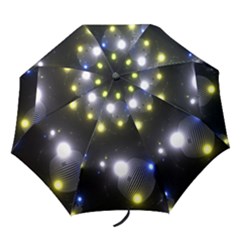 Abstract Dark Spheres Psy Trance Folding Umbrellas