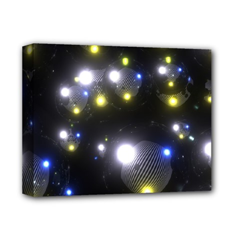 Abstract Dark Spheres Psy Trance Deluxe Canvas 14  X 11  by Amaryn4rt