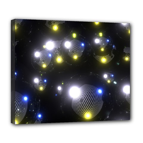 Abstract Dark Spheres Psy Trance Deluxe Canvas 24  X 20   by Amaryn4rt