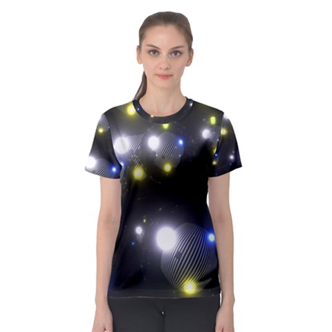 Abstract Dark Spheres Psy Trance Women s Sport Mesh Tee by Amaryn4rt