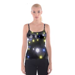 Abstract Dark Spheres Psy Trance Spaghetti Strap Top