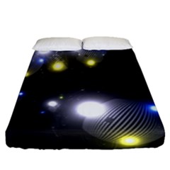 Abstract Dark Spheres Psy Trance Fitted Sheet (queen Size)