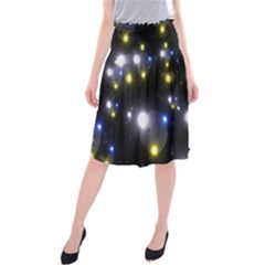 Abstract Dark Spheres Psy Trance Midi Beach Skirt