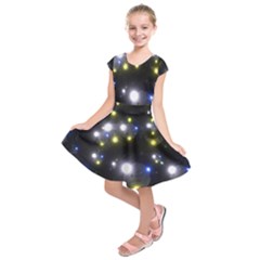 Abstract Dark Spheres Psy Trance Kids  Short Sleeve Dress