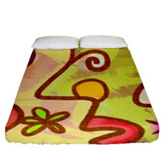 Abstract Faces Abstract Spiral Fitted Sheet (queen Size)