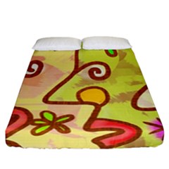 Abstract Faces Abstract Spiral Fitted Sheet (california King Size)