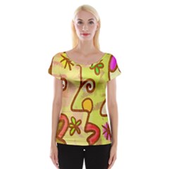 Abstract Faces Abstract Spiral Women s Cap Sleeve Top by Amaryn4rt