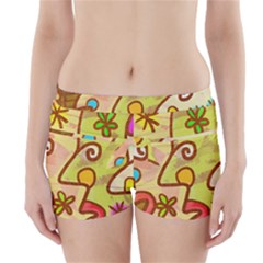 Abstract Faces Abstract Spiral Boyleg Bikini Wrap Bottoms