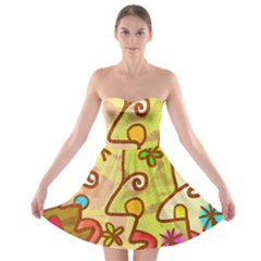 Abstract Faces Abstract Spiral Strapless Bra Top Dress by Amaryn4rt