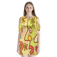 Abstract Faces Abstract Spiral Shoulder Cutout Velvet  One Piece by Amaryn4rt