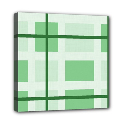 Abstract Green Squares Background Mini Canvas 8  X 8  by Amaryn4rt