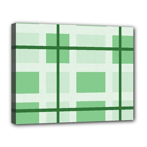 Abstract Green Squares Background Canvas 14  X 11  by Amaryn4rt