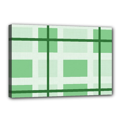 Abstract Green Squares Background Canvas 18  X 12 