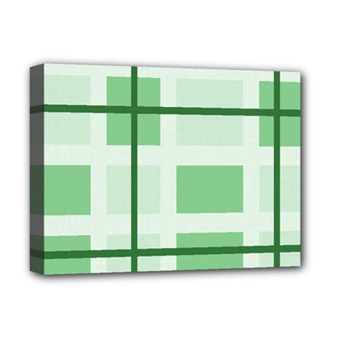 Abstract Green Squares Background Deluxe Canvas 16  X 12  