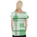 Abstract Green Squares Background Women s Cap Sleeve Top View2