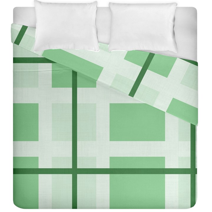 Abstract Green Squares Background Duvet Cover Double Side (King Size)