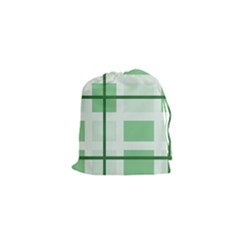 Abstract Green Squares Background Drawstring Pouches (xs) 