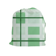 Abstract Green Squares Background Drawstring Pouches (extra Large)