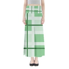 Abstract Green Squares Background Maxi Skirts