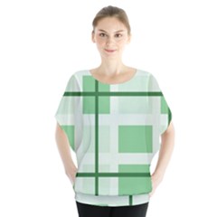 Abstract Green Squares Background Blouse