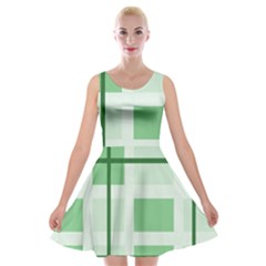 Abstract Green Squares Background Velvet Skater Dress by Amaryn4rt