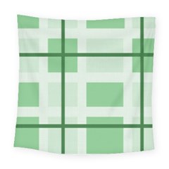 Abstract Green Squares Background Square Tapestry (large)