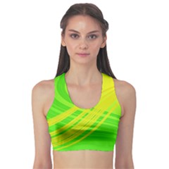 Abstract Green Yellow Background Sports Bra