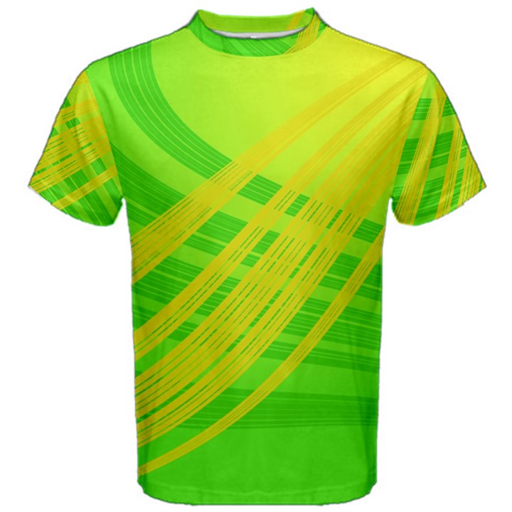 Abstract Green Yellow Background Men s Cotton Tee