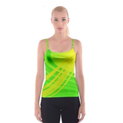 Abstract Green Yellow Background Spaghetti Strap Top