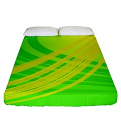 Abstract Green Yellow Background Fitted Sheet (california King Size)