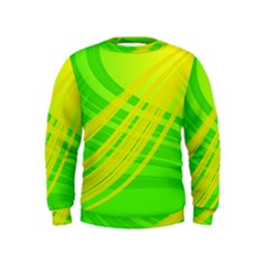 Abstract Green Yellow Background Kids  Sweatshirt