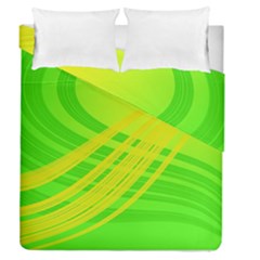 Abstract Green Yellow Background Duvet Cover Double Side (queen Size) by Amaryn4rt