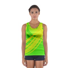 Abstract Green Yellow Background Women s Sport Tank Top 