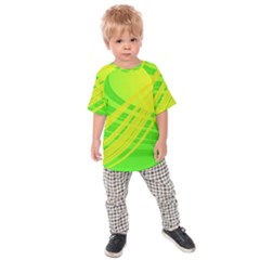 Abstract Green Yellow Background Kids  Raglan Tee