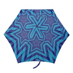 Abstract Starburst Blue Star Mini Folding Umbrellas