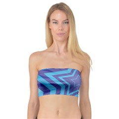 Abstract Starburst Blue Star Bandeau Top