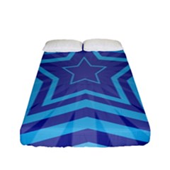 Abstract Starburst Blue Star Fitted Sheet (full/ Double Size)