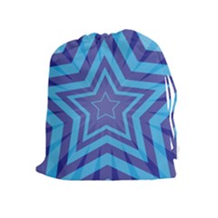 Abstract Starburst Blue Star Drawstring Pouches (extra Large) by Amaryn4rt