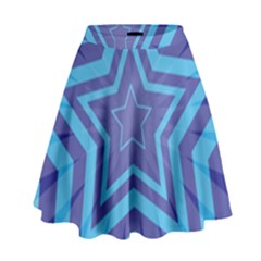 Abstract Starburst Blue Star High Waist Skirt