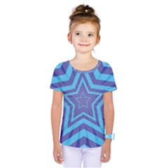 Abstract Starburst Blue Star Kids  One Piece Tee