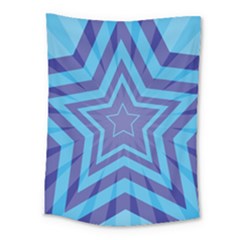 Abstract Starburst Blue Star Medium Tapestry